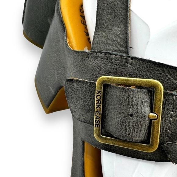 Kork-Ease San Carlos Distressed Slingback Platform Sandals, Dark Grey, Size 11 - Picture 6 of 15